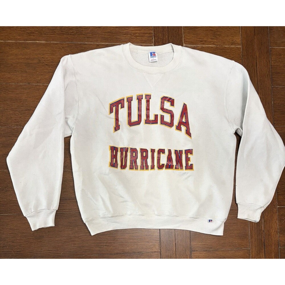 Men’s Tulsa Hurricane Size M Russell Athletic Made In USA Crewneck Sweater